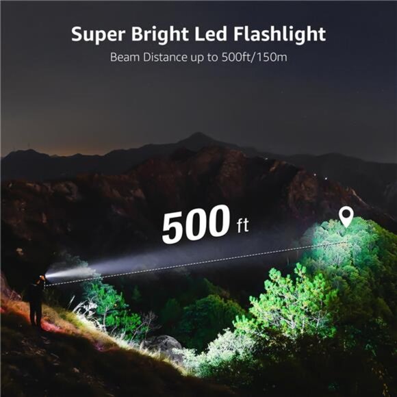 2-Packs LED Flashlights with Clip , LE2050 High Lumen, 5 Lighting Modes, - Picture 4 of 7